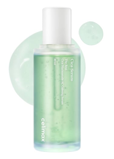 celimaxThe Real Cica Niacinamide AC Calming Serum, with Hyaluronic Acid, Redness Relief, Moisturizing, Soothing &amp; Restoring Serum, Mild Formula for Sensitive, 40ml