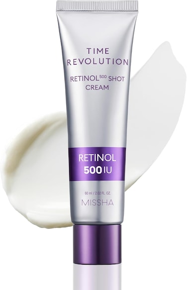 Missha Time Revolution Night Repair Retinol 500 Shot Cream, Advanced Korean Retinol Cream For Face, Skin Barrier Strengthening, Improved Elasticity &amp; Radiance, Overnight Miniaturization, 60ml