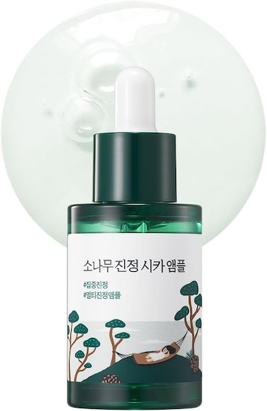 Round Lab Pine Calming Cica Ampoule 30ml, Hydrating And Soothing Serum With Pine Cica And Hyaluronic Acid For Skin Barrier Strengthening, Gentle Exfoliation, And Deep Moisture, Korean Skincare