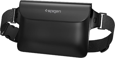 Spigen Aqua Shield Waterproof Pouch Bag A620 Dry Bag with Adjustable Waist Strap for Beach Swimming Fishing Camping Canoeing Hiking Kayaking Paddle Boarding &amp; Boating - Black