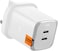 Spigen 65W Dual USB C 2 Ports Wall Charger GaN III Tech PD 3.0 PPS Ultra Fast Charging Adapter for iPhone 17 16 15 14 13 12 Pro Max Macbook Air iPad Pro Pixel 10 Samsung Galaxy S25 Ultra - White