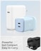 Spigen 65W Dual USB C 2 Ports Wall Charger GaN III Tech PD 3.0 PPS Ultra Fast Charging Adapter for iPhone 17 16 15 14 13 12 Pro Max Macbook Air iPad Pro Pixel 10 Samsung Galaxy S25 Ultra - Sierra Blue