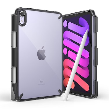 Ringke Fusion Case Compatible with iPad mini A17 Pro,7th Generation/Mini 6 2021 Model,6th Generation Case with Overcharge Protection Pen/Pencil Holder,Shockproof Bumper Protective Cover-Smoke Black