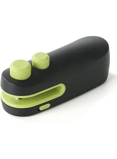 Wesoke Mini Bag Sealer, 2 in 1 Heat Sealer with Cutter &amp; Magnet for Kitchen, Mini Bag Resealer Machine Small Handheld Chip Food Bag Sealer, USB C Rechargeable Bag Sealer for Plastic Bags, Black