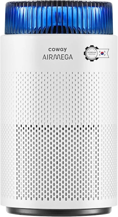COWAY Air Purifier for Home Bedroom 810 ft&sup2;, Mood Light Air Quality Indicator, 3-in-1 Filter, GreenHepa, Super Quiet Sleep Mode, Removes 99.99% Pet, Dust, Odours, Allergies, Quiet 24db, AM100 White