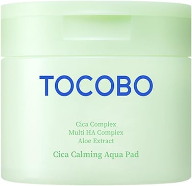 TOCOBO, Cica Water Soothing Pad with Multi HA Complex and Aloe Extract, Refreshing and Moisturizing Effect