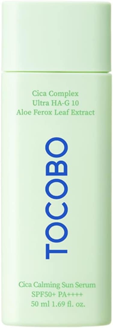 TOCOBO Cica Calming Sun Serum SPF50 PA++++ 50 ml 1.69 fl. oz - Fermented Cica Complax, Cape Aloe Leaf Extract, Soothing Overheated Skin, Reduces Skin Tempetature