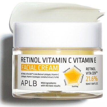 APLB Retinol Vitamin C Vitamin E Facial Cream, RETINOL VITA CEN&acirc;&bdquo;&cent; 21.6% 1.86 FL.OZ/Korean Skincare, Deep hydration, Retinol, Revitalize for gentle and improve skin texture