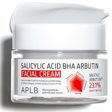 APLB Salicylic Acid BHA Arbutin Facial Cream, Salicylic Arbut Cen&trade; 23.1% 1.86 Fl.Oz/Korean Skincare, Deep Hydration, Acne &amp; Pore Care, Revitalize For Gentle And Improve Skin Texture