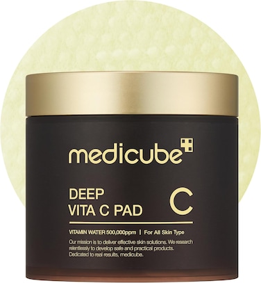 Medicube Deep Vita C Pad, Wiping Care For Dark Spots &amp; Pigmentation Concerned Areas, Infused With 7-Day Dark Spot Ampoule, 500,000PPM Of Vitamin Water &amp; 3 Types Of Vitamin, Korean Skincare (70 Pads)