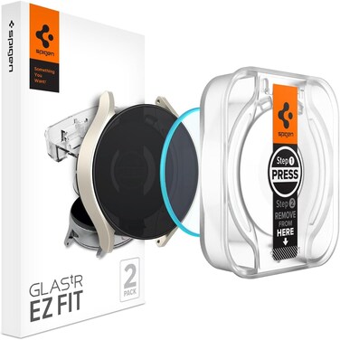 Spigen GLAStR EZ Fit [2-Pack] designed for Samsung Galaxy Watch 6 (40mm) Tempered Glass Screen Protector with Auto Align technology install kit - 2 PACK