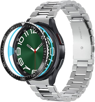 Spigen Bezel Tune designed for Samsung Galaxy Watch 6 Classic 47mm Bezel Ring Protector Bezel Ring Adhesive Cover (2023) - Black