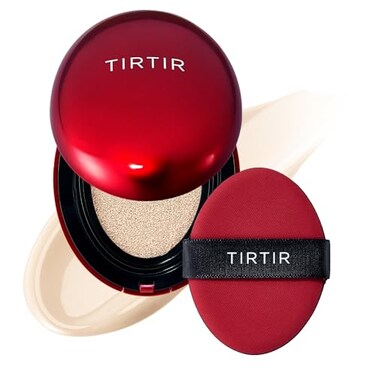 [*حجم صغير*] كريم أساس TIRTIR Mask Fit Red Cushion Foundation   الخيار الأول في اليابان للبشرة الزجاجية، يدوم طويلاً، خفيف الوزن، تغطية قابلة للبناء، شبه مطفي (13N عاجي فاتح، 4.5 غرام (عبوة واحدة))