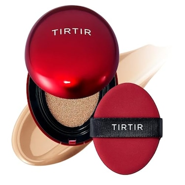 [*حجم صغير*] كريم أساس TIRTIR Mask Fit Red Cushion Foundation   الخيار الأول في اليابان للبشرة الزجاجية، يدوم طويلاً، خفيف الوزن، تغطية قابلة للبناء، شبه مطفي (33N ماكياتو، 4.5 غرام (عبوة واحدة))