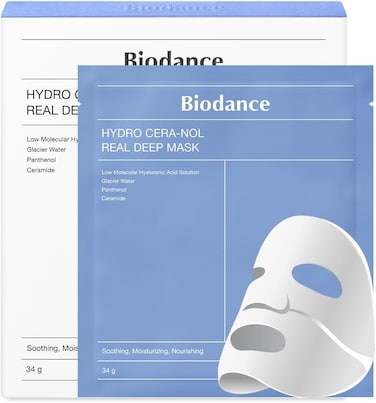 Biodance Hydro Cera-nol Real Deep Mask, Overnight Hydrogel Mask, Soothing, Moisturizing, Nourishing, 1.19oz(34g) x 4ea