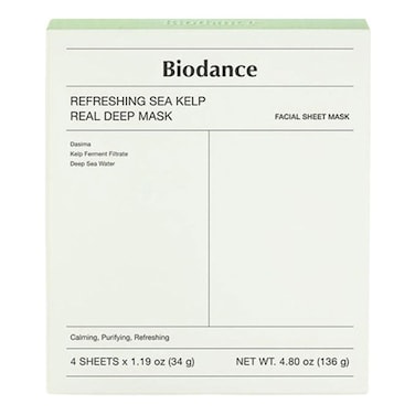 قناع الوجه العميق من بايودانس، منعش من أعشاب البحر، عبوة من 4 قطع