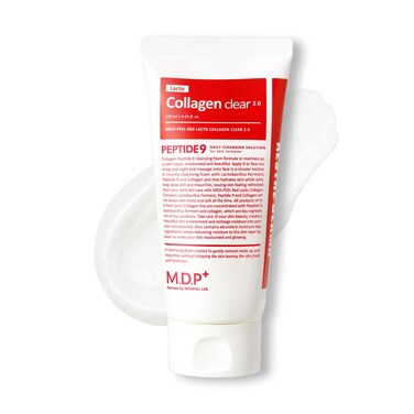 MDP M.D.P MEDI-PEEL RED LACTO COLLAGEN CLEAR 2.0, Peptide, Pore Tightening, Daily Moisturizing Cleanser, Deep Pore Cleansing, Foaming Facial Wash, Hydrating Cleanser, 4.05 fl.oz, 120ml