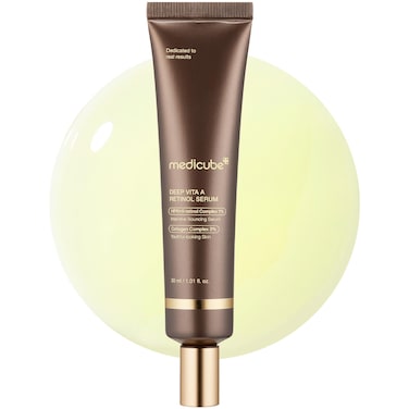 MedicubeDeep Reviving Bakuchiol Retinol Facial Serum - Anti-Aging 4th Gen Retinol &amp; Bakuchiol - Targets Fine Lines, Uneven Skin Tone, Blemish Scars - Korean Skin Care, Low Irritant, 1.69 oz