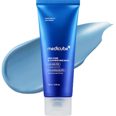 MedicubeZero Pore Blackhead Mud Facial Mask - Skin Cooling &amp; Tightening - 3 Minute Quick Dry Pore Care Formula with AHA, BHA, PHA, and Pore-Purifying Clay - Korean Face Mask 3.52 oz