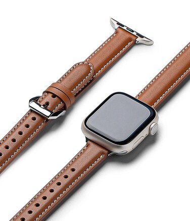 Apple Watch Series 3 or later 40 / 41 / 42mm Watch Band Leather One Padded Slim Brown
