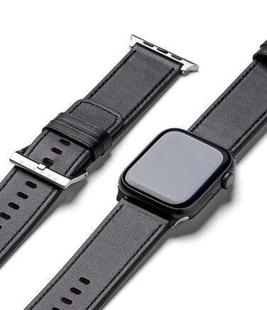 Ringke- Leather One Basic Bold Apple Watch Band For Apple Watch 42 / 44 / 45mm / 49mm- Black