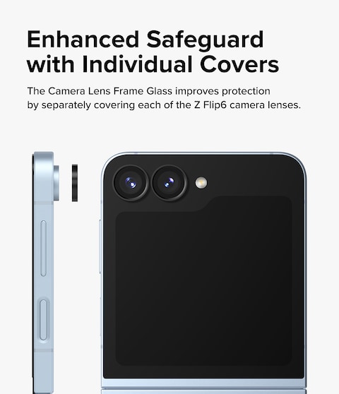 Ringke- Samsung Galaxy Z Flip 6 Camera Lens Frame Glass Screen Protector Black