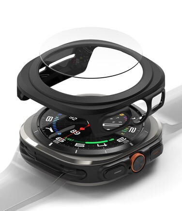 Ringke - Samsung Galaxy Watch Ultra 47mm Case + Tempared Glass Sceen Protector [Combo] -Matte Black