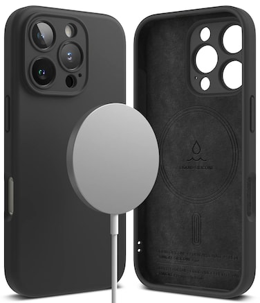 iPhone 16 Pro Case Cover Silicone Magnetic Series Black