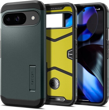 Spigen Tough Armor for Google Pixel 9 case Pixel 9 PRO case cover with Extreme Impact Foam - Abyss Green