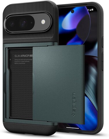 Spigen Slim Armor CS for Google Pixel 9 case Pixel 9 PRO case cover wallet with card slot - Abyss Green