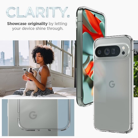 Spigen Ultra Hybrid designed for Google Pixel 9 Pro XL case cover - Crystal Clear