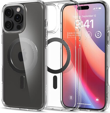 Spigen Ultra Hybrid MagFit designed for iPhone 16 Pro Max case cover [MagSafe compatible] (2024) - Carbon Fiber