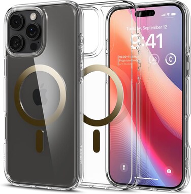 Spigen Ultra Hybrid MagFit designed for iPhone 16 Pro Max case cover [MagSafe compatible] (2024) - Gold