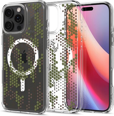 Spigen Ultra Hybrid MagFit designed for iPhone 16 Pro Max case cover [MagSafe compatible] (2024) - Digital Camo
