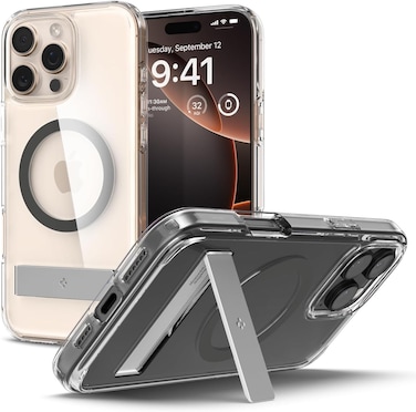 Spigen Ultra Hybrid S MagFit for iPhone 16 Pro MAX case cover with Kickstand [MagSafe compatible] - Graphite