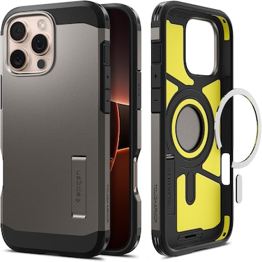 Spigen Tough Armor MagFit AI designed for iPhone 16 Pro Max case cover (2024) MagSafe compatible - Gunmetal