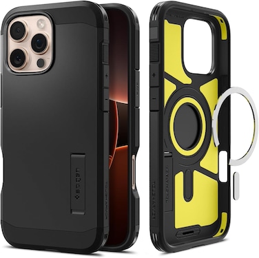 Spigen Tough Armor MagFit AI designed for iPhone 16 Pro Max case cover (2024) MagSafe compatible - Black