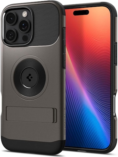 Spigen Slim Armor MagFit for iPhone 16 Pro Max case cover with Kickstand MagSafe compatible (2024) - Gunmetal
