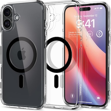 Spigen Ultra Hybrid MagFit designed for iPhone 16 Plus case cover [MagSafe compatible] (2024) - Black