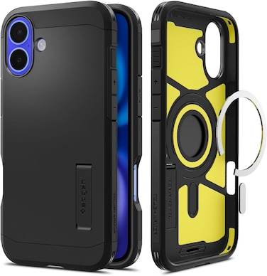 Spigen Tough Armor MagFit AI designed for iPhone 16 Plus case cover (2024) MagSafe compatible - Black