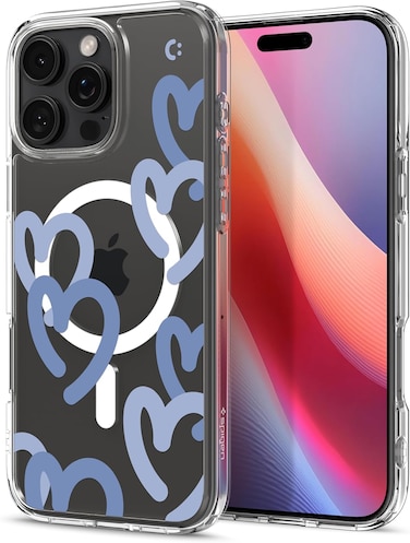 Spigen Ultra Hybrid MagFit designed for iPhone 16 Pro Max case cover [MagSafe compatible] (2024) - Hearts Denim