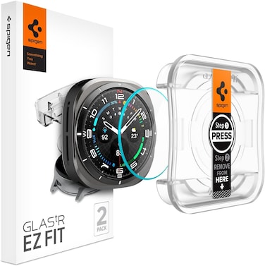 Spigen GLAStR EZ Fit for Samsung Galaxy Watch ULTRA 47mm Tempered Glass Screen Protector with Auto Align install kit - [2 Pack]