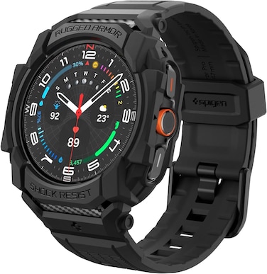 Spigen Rugged Armor PRO designed for Samsung Galaxy Watch Ultra 47mm Case with Band - Rugged Galaxy Watch Ultra Band with Protective Case (2024) - Matte Black