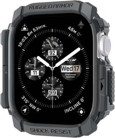 Spigen Rugged Armor designed for Apple Watch Series 10 (46mm) case cover (2024) Durable TPU - Dark Gray