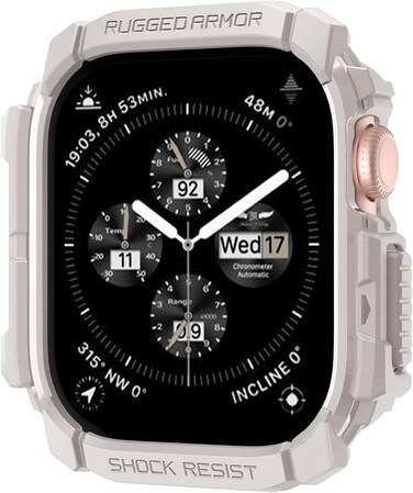 Spigen Rugged Armor designed for Apple Watch Series 10 (46mm) case cover (2024) Durable TPU - Dune Beige
