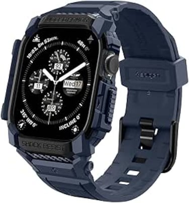 Spigen Rugged Armor Pro designed for Apple Watch Series 10 (46mm) Case with Band - Navy Blue