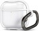Spigen Ultra Hybrid designed for AirPods 4 case cover (2024) Protective Clear Anti-Yellowing with carabiner - Jet White