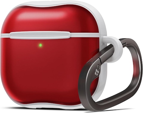 Spigen Ultra Hybrid designed for AirPods 4 case cover (2024) with carabiner - Classic C1 Ruby