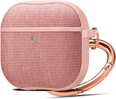 Spigen Urban Fit designed for AirPods 4 case cover (2024) 4th Gen Premium Fabric with Carabiner - Rose Gold