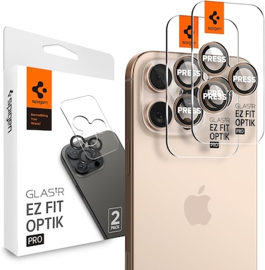 Spigen GLAStR EZ-Fit Optik PRO Camera Lens Screen Protector designed for iPhone 16 Pro MAX and iPhone 16 PRO - Desert Titanium [2 Pack]